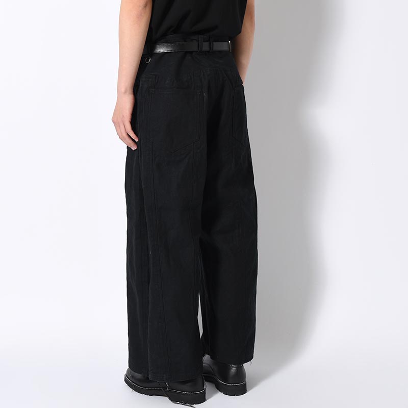 WIDE PANTS -LEAF/BLACK-