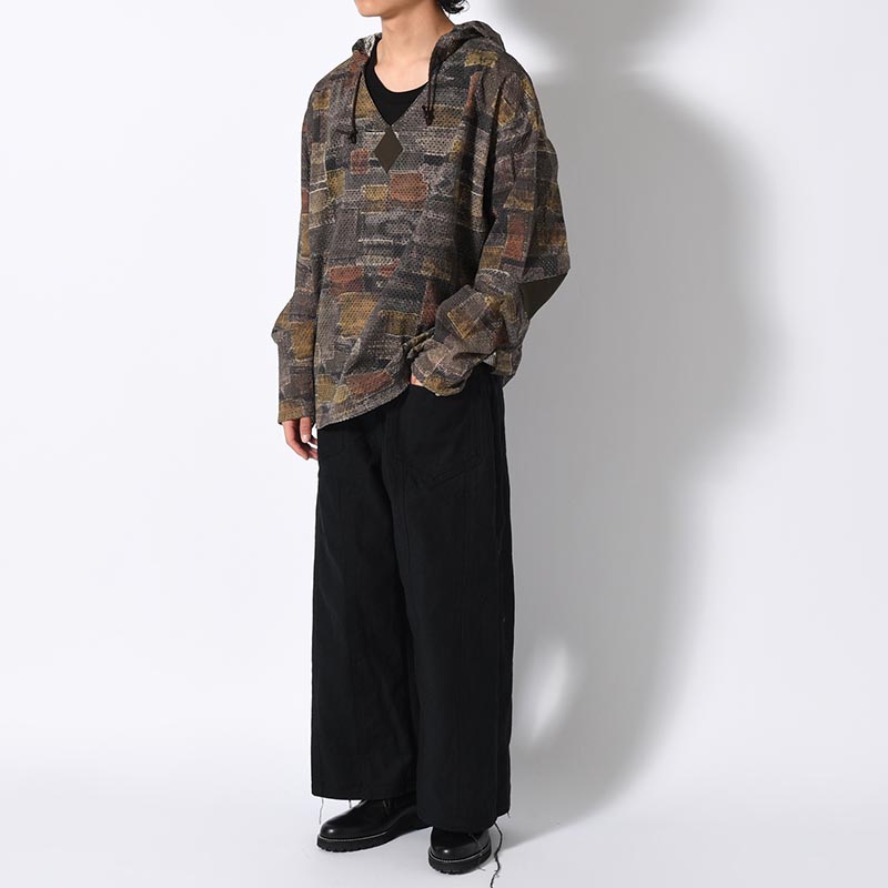 WIDE PANTS -LEAF/BLACK-