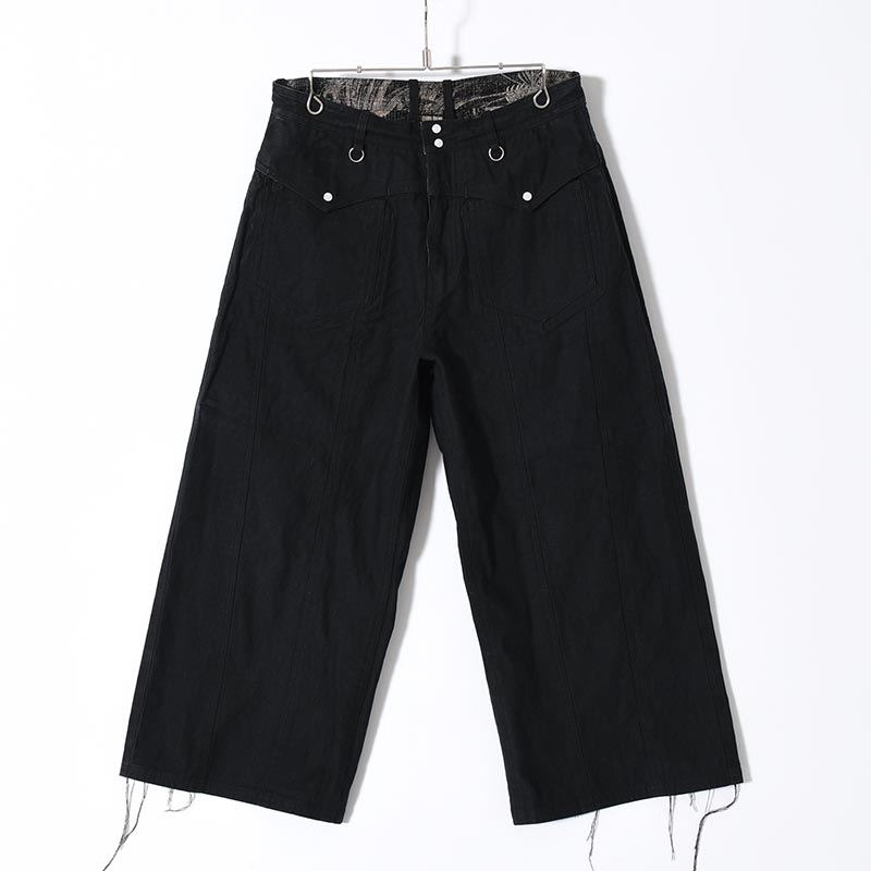 WIDE PANTS -LEAF/BLACK-