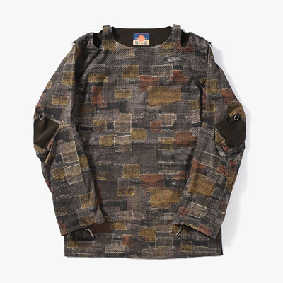 BORO PULLOVER SHIRT -BROWN-