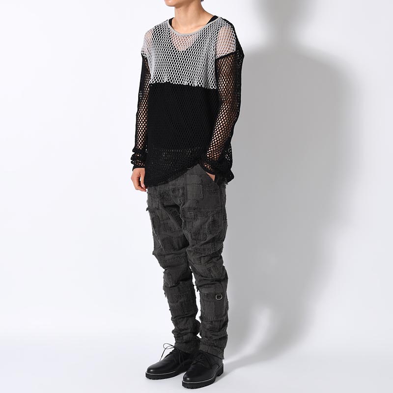 MESH CUTSEW -BLACK/GRAY-