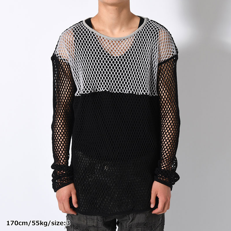 MESH CUTSEW -BLACK/GRAY-