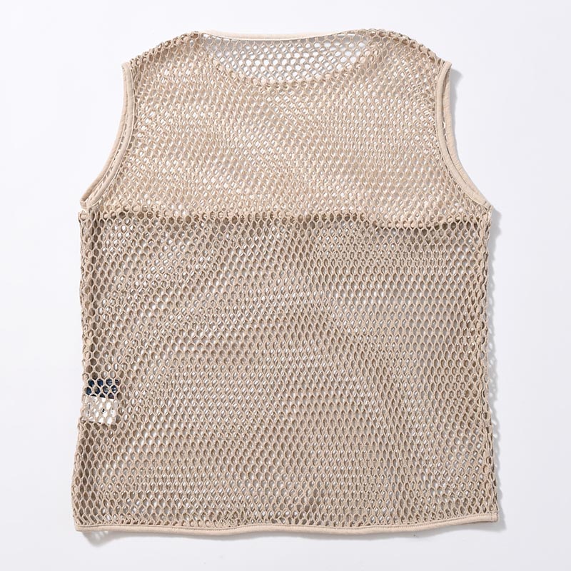 MESH NOSLEEVE -SAND/BEIGE-