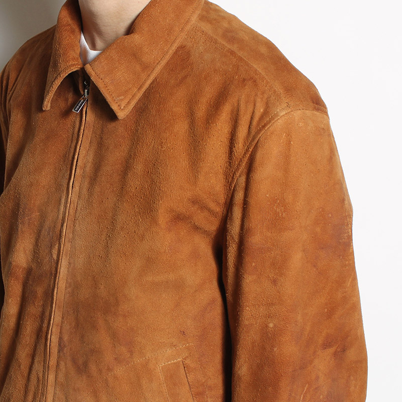 SUEDE LEATHER RIDERS JACKET -CAMEL-
