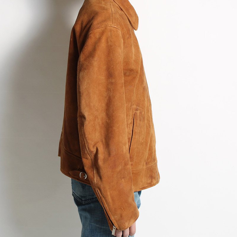 SUEDE LEATHER RIDERS JACKET -CAMEL-