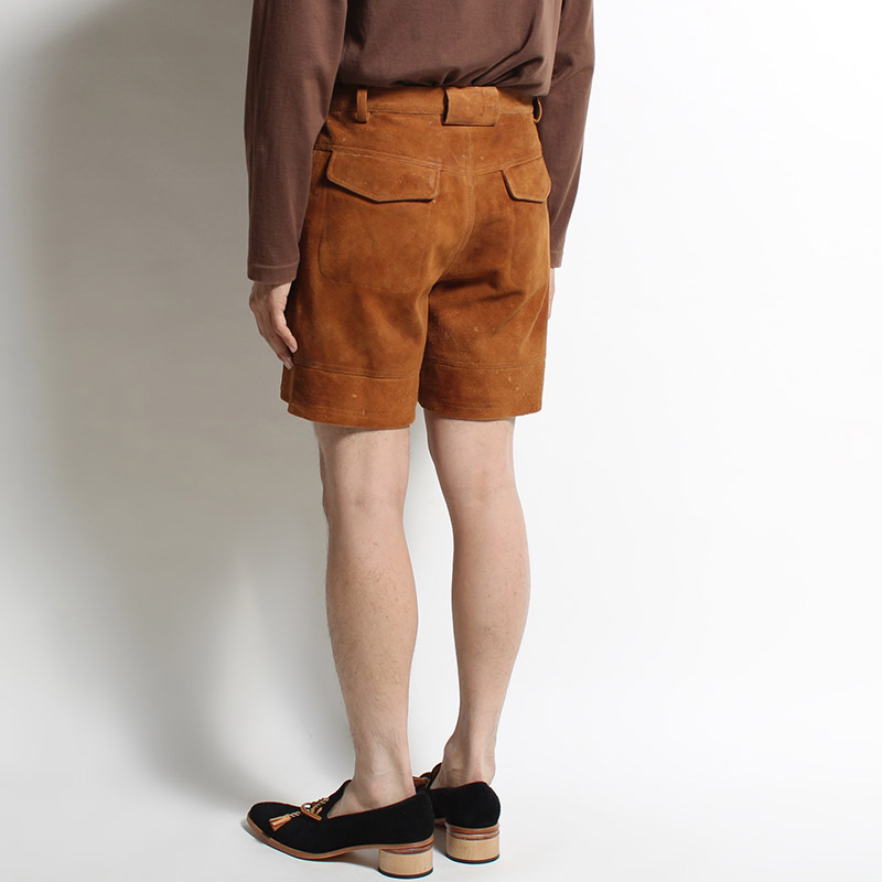 W POCKET SUEDE LEATHER SHORT PANTS -CAMEL- | IN ONLINE STORE