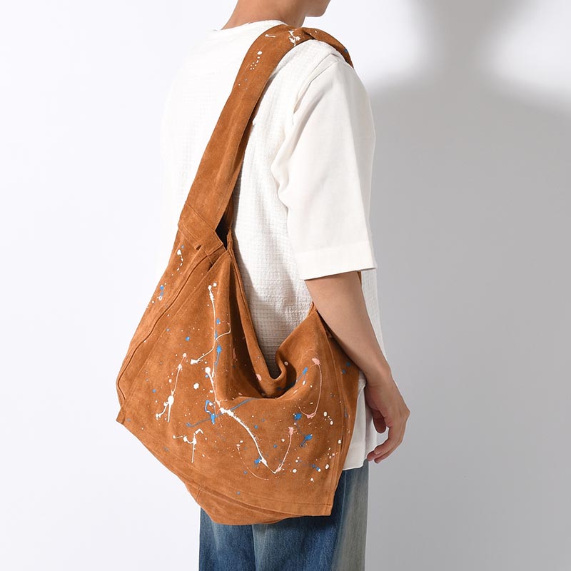 EXCLUSIVE LEATHER SHOULDER BAG -BROWN-