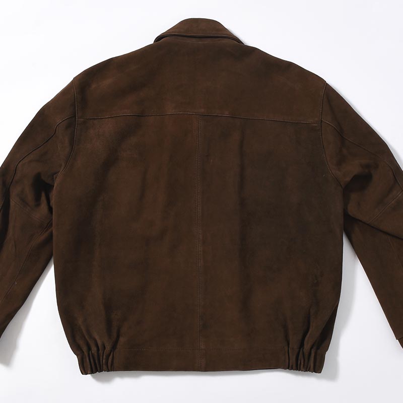 ZIP UP LEATHER BLOUSON -BROWN-