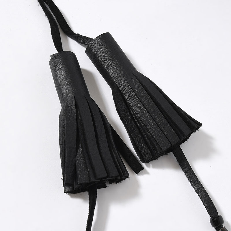 LEATHER TASSEL NECKLACE -BLACK-