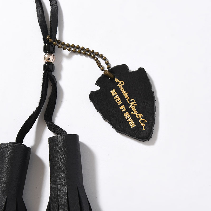 LEATHER TASSEL NECKLACE -BLACK-