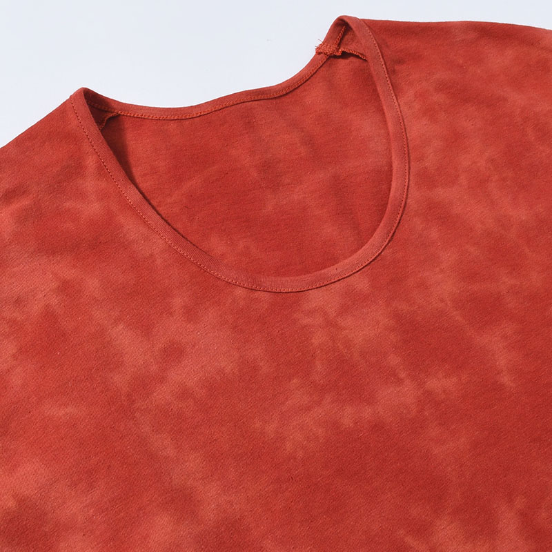 HEMP ORGANIC COTTON SLEEVE-LESS NEP TEE -RED-