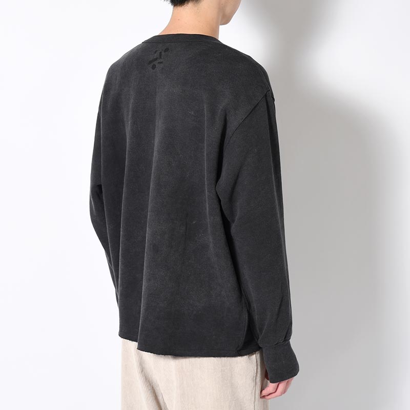 BAMBOO COTTON FRENCH TERRY CREW NECK -BLACK-