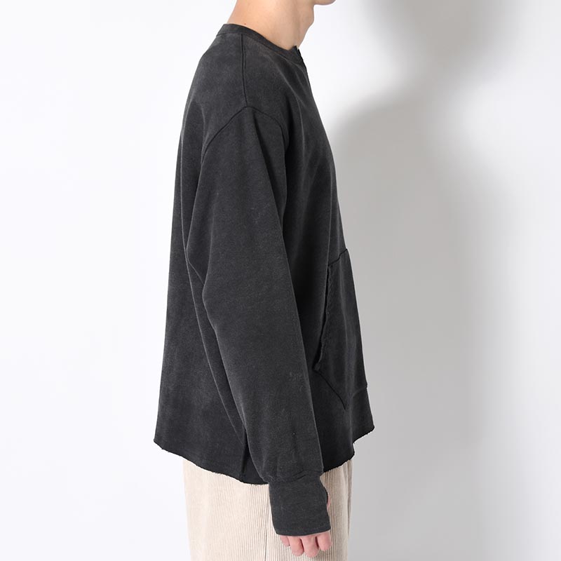 BAMBOO COTTON FRENCH TERRY CREW NECK -BLACK-