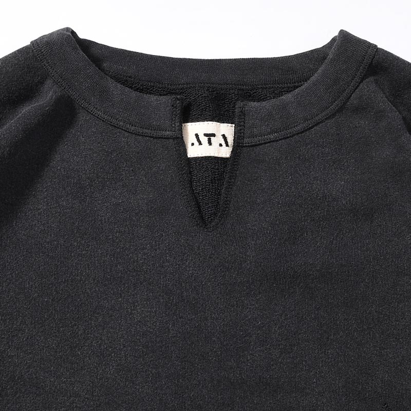 BAMBOO COTTON FRENCH TERRY CREW NECK -BLACK-