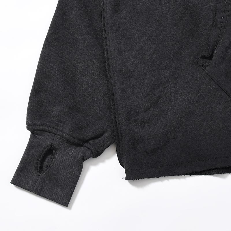 BAMBOO COTTON FRENCH TERRY CREW NECK -BLACK-