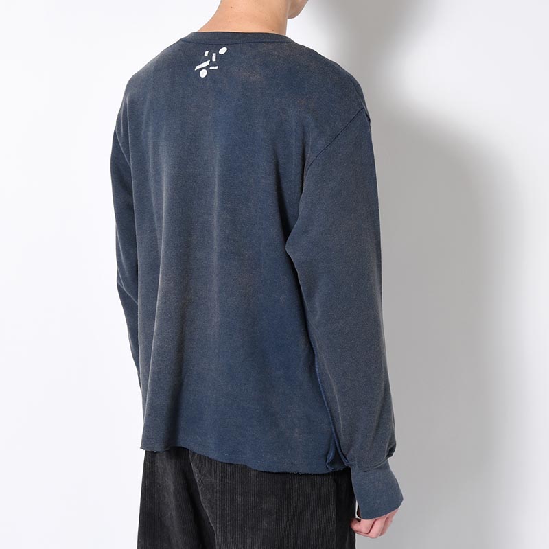 BAMBOO COTTON FRENCH TERRY CREW NECK -NAVY-