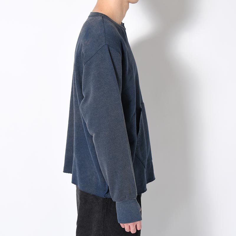 BAMBOO COTTON FRENCH TERRY CREW NECK -NAVY-