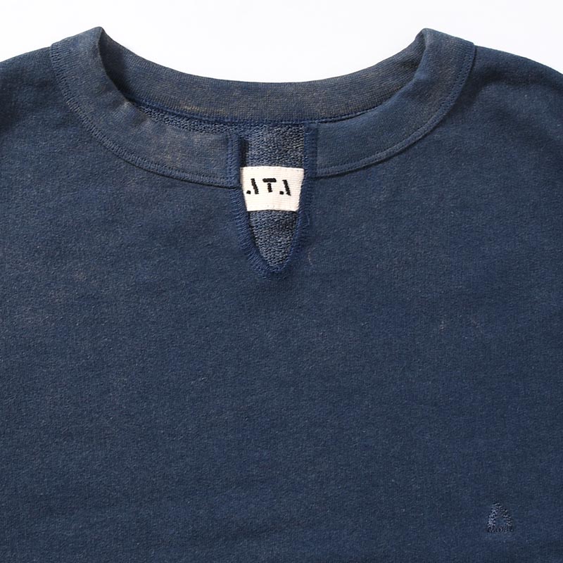 BAMBOO COTTON FRENCH TERRY CREW NECK -NAVY-