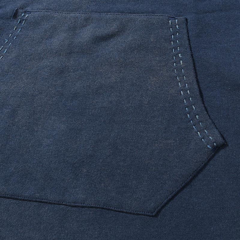 BAMBOO COTTON FRENCH TERRY CREW NECK -NAVY-