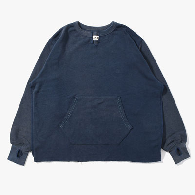 BAMBOO COTTON FRENCH TERRY CREW NECK -NAVY-