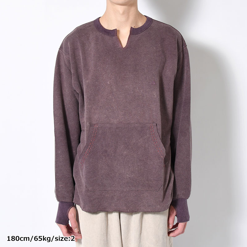 BAMBOO COTTON FRENCH TERRY CREW NECK -PURPLE-