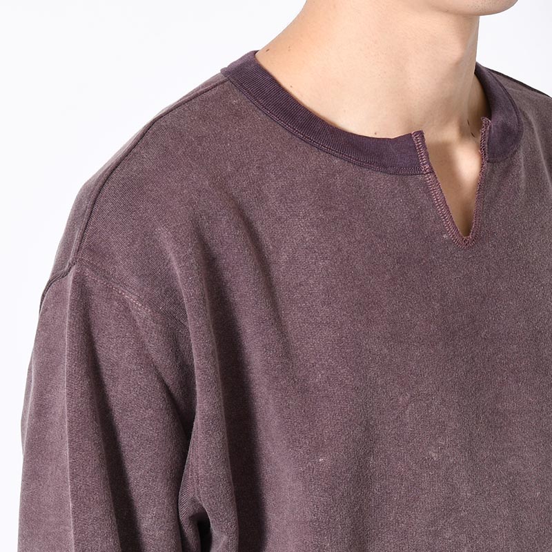 BAMBOO COTTON FRENCH TERRY CREW NECK -PURPLE-