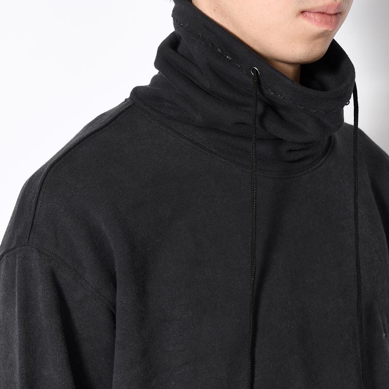 BAMBOO COTTON FRENCH TERRY HIGH NECK -BLACK-