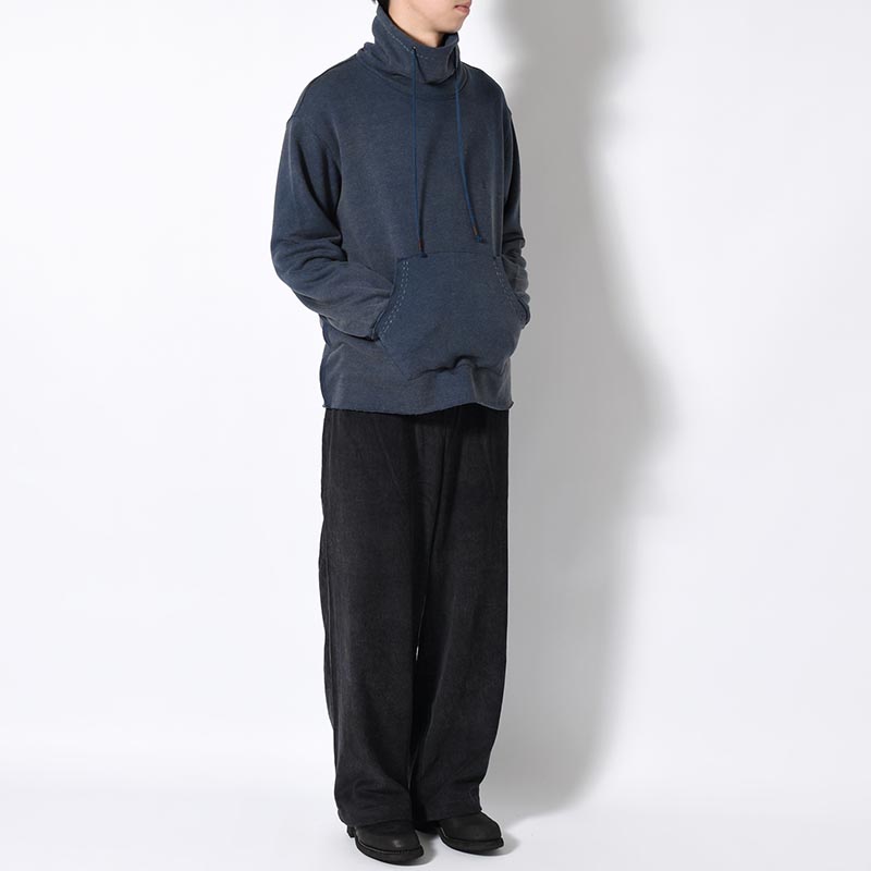 BAMBOO COTTON FRENCH TERRY HIGH NECK -NAVY-