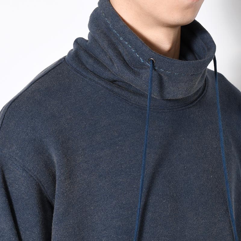 BAMBOO COTTON FRENCH TERRY HIGH NECK -NAVY-