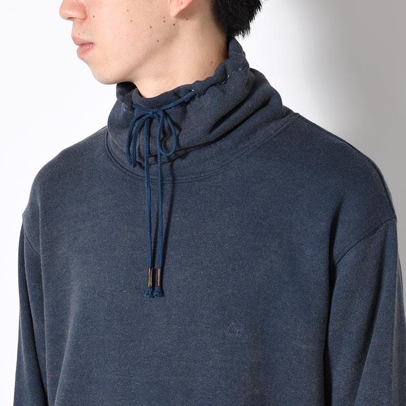 BAMBOO COTTON FRENCH TERRY HIGH NECK -NAVY-