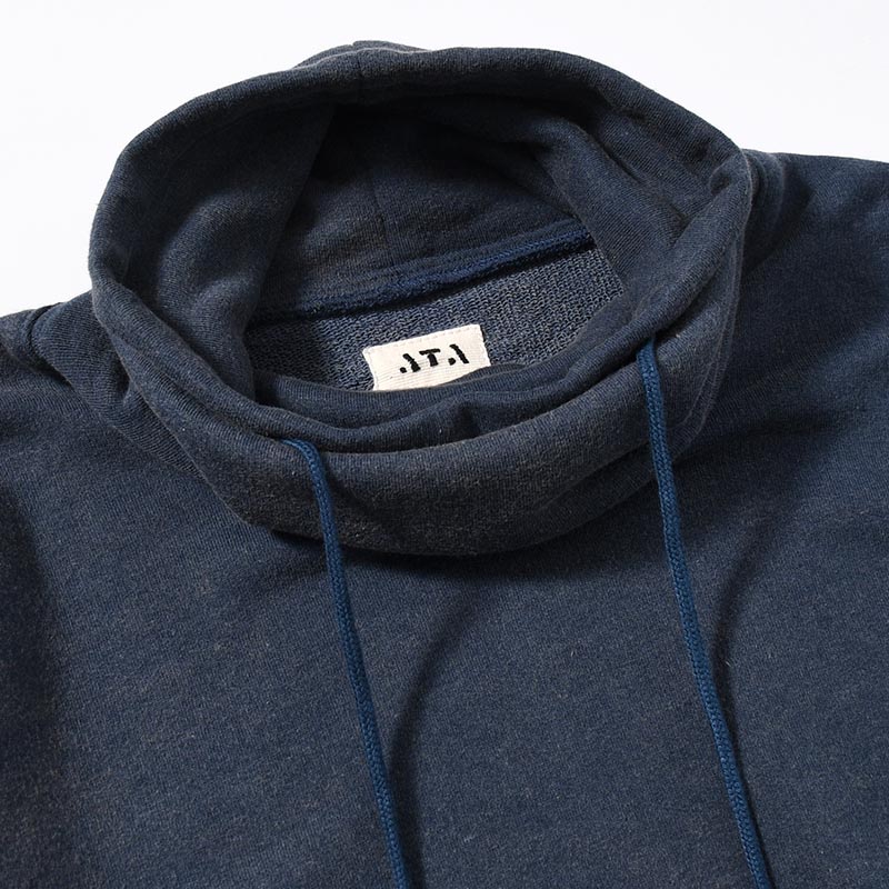 BAMBOO COTTON FRENCH TERRY HIGH NECK -NAVY-