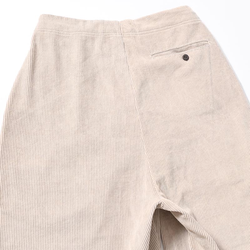 8W CORD FRONT GATHERS EASY PANTS -LIGHT GRAY-