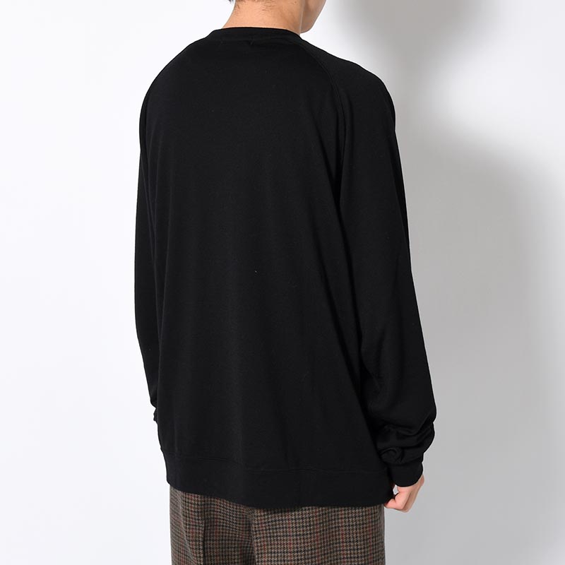 MERINO WOOL LS TEE -BLACK-