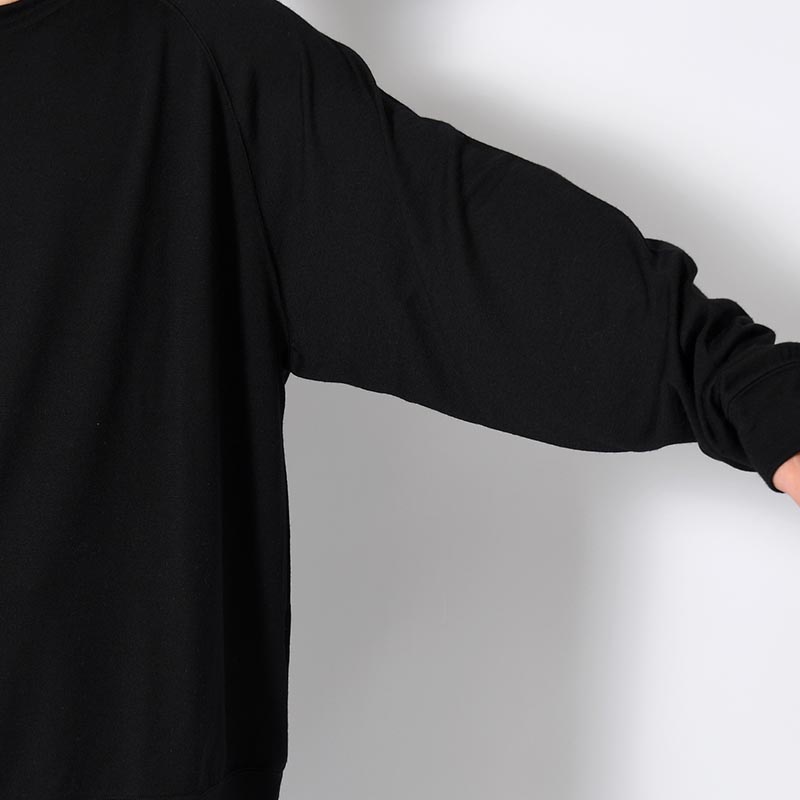 MERINO WOOL LS TEE -BLACK-