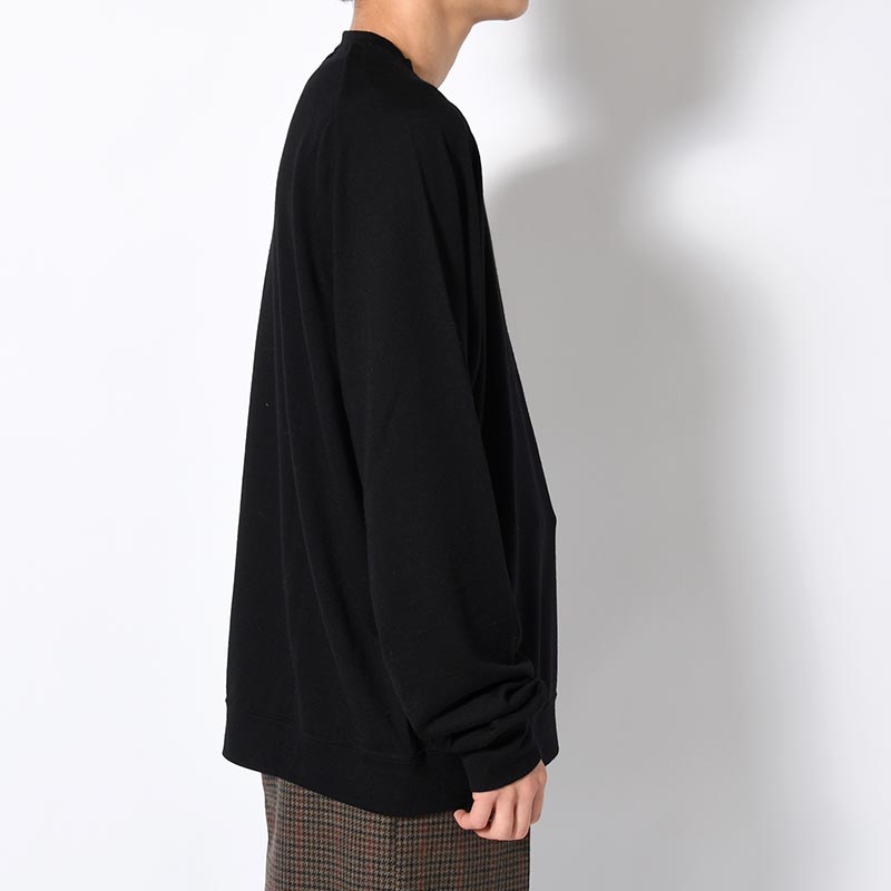 MERINO WOOL LS TEE -BLACK-