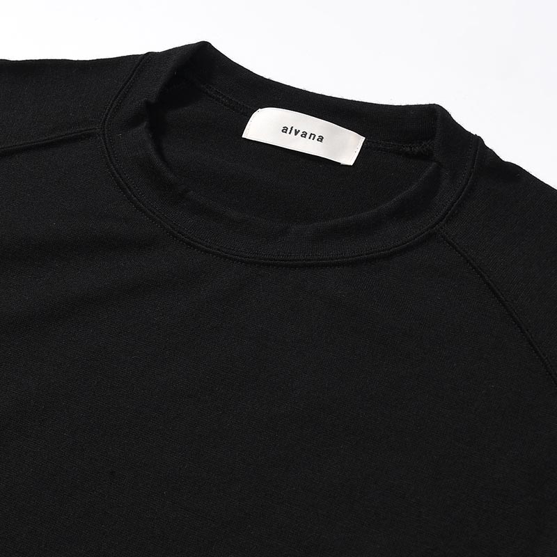 MERINO WOOL LS TEE -BLACK-