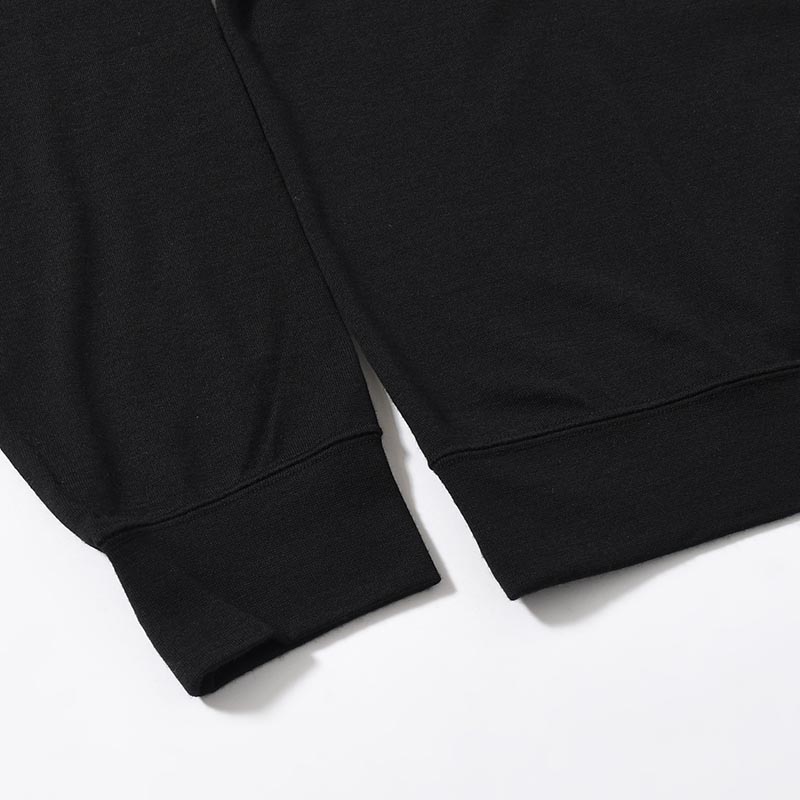 MERINO WOOL LS TEE -BLACK-