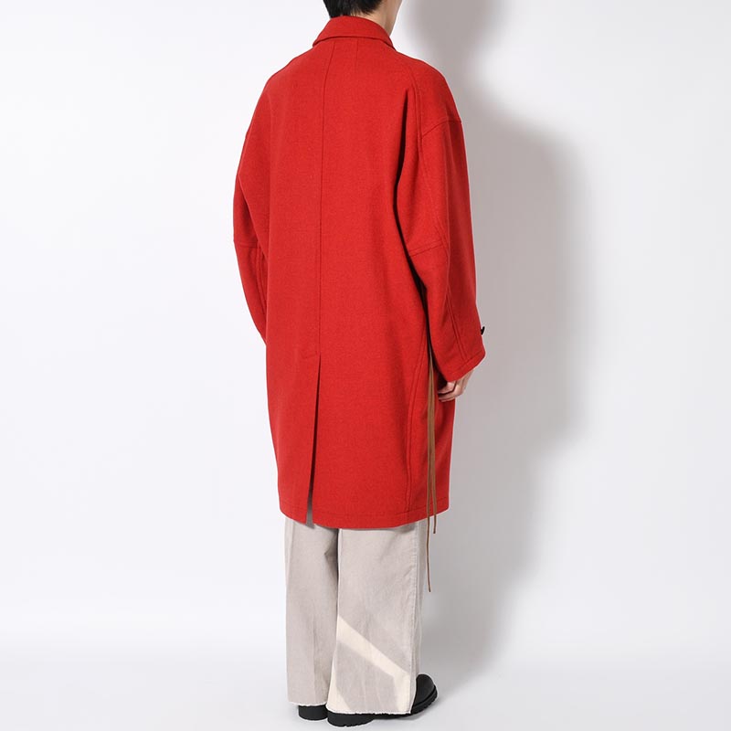 ROUND COAT TWEED -RED-