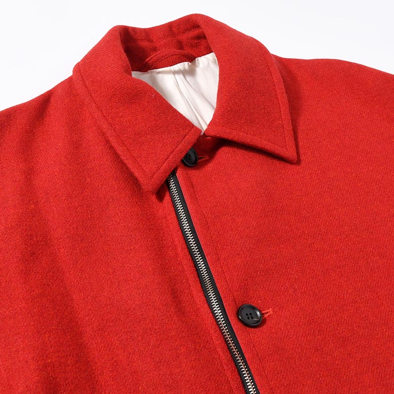 ROUND COAT TWEED -RED-