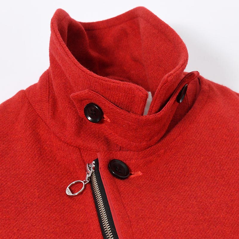 ROUND COAT TWEED -RED-