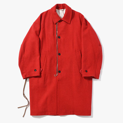 ROUND COAT TWEED -RED-