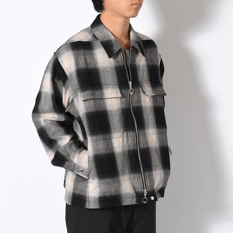 LAMB ZIP UP JACKET -BLACK PLAID-