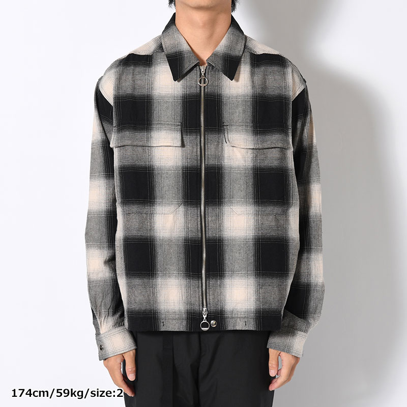 LAMB ZIP UP JACKET -BLACK PLAID-