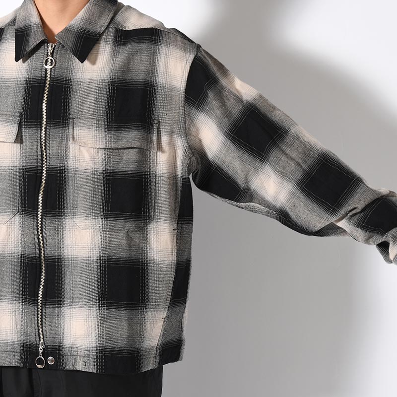 LAMB ZIP UP JACKET -BLACK PLAID-