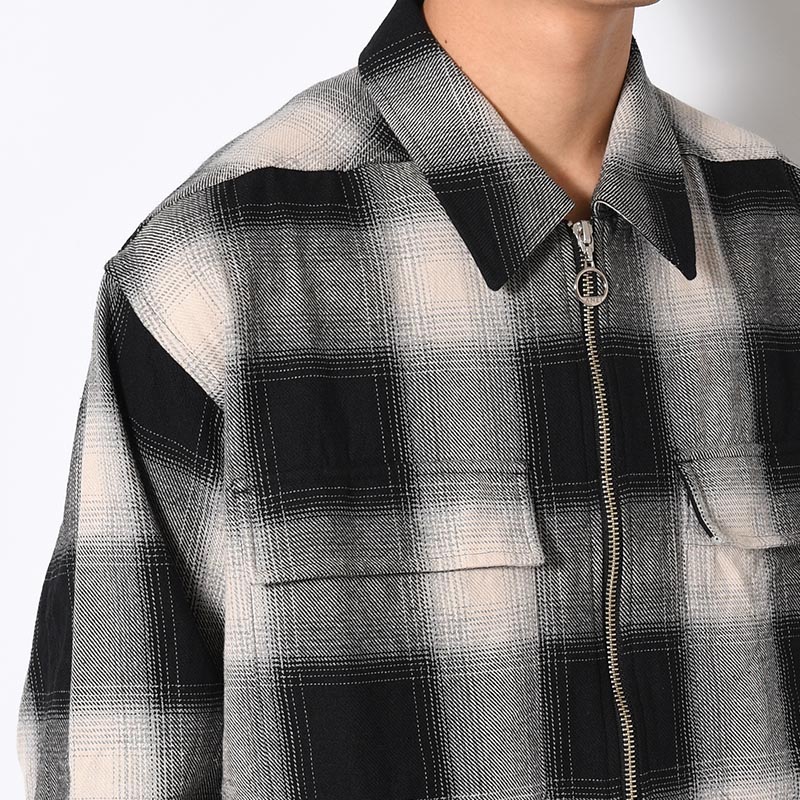 LAMB ZIP UP JACKET -BLACK PLAID-