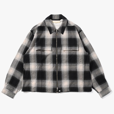 LAMB ZIP UP JACKET -BLACK PLAID-