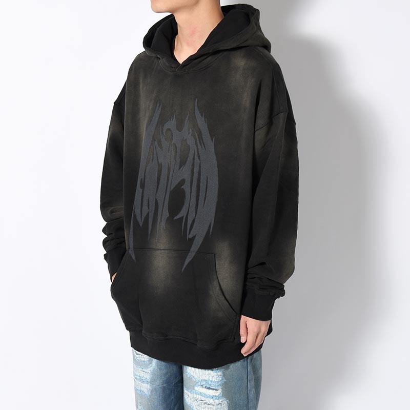 PIGMENT LOGO HOODIE -BLACK-