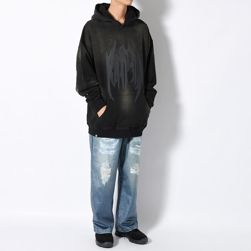 PIGMENT LOGO HOODIE -BLACK-