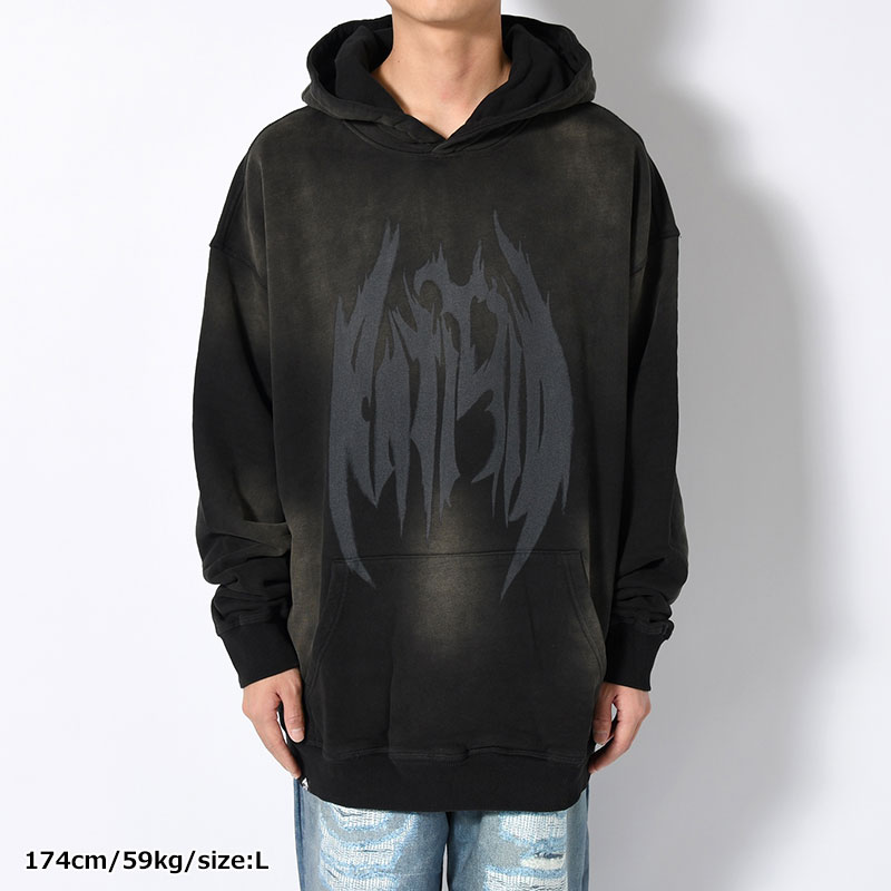 PIGMENT LOGO HOODIE -BLACK-