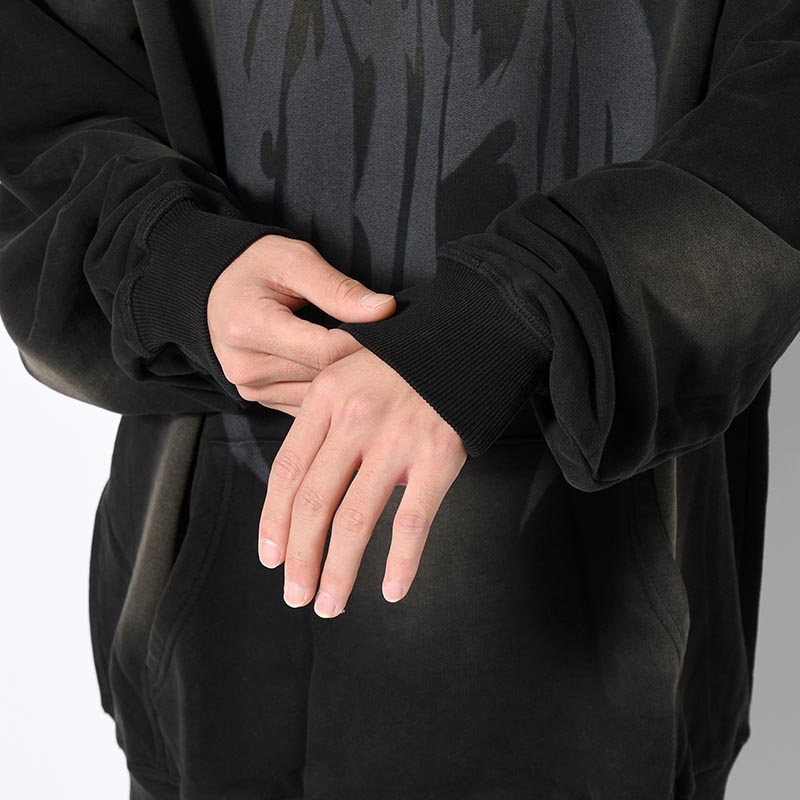 PIGMENT LOGO HOODIE -BLACK-